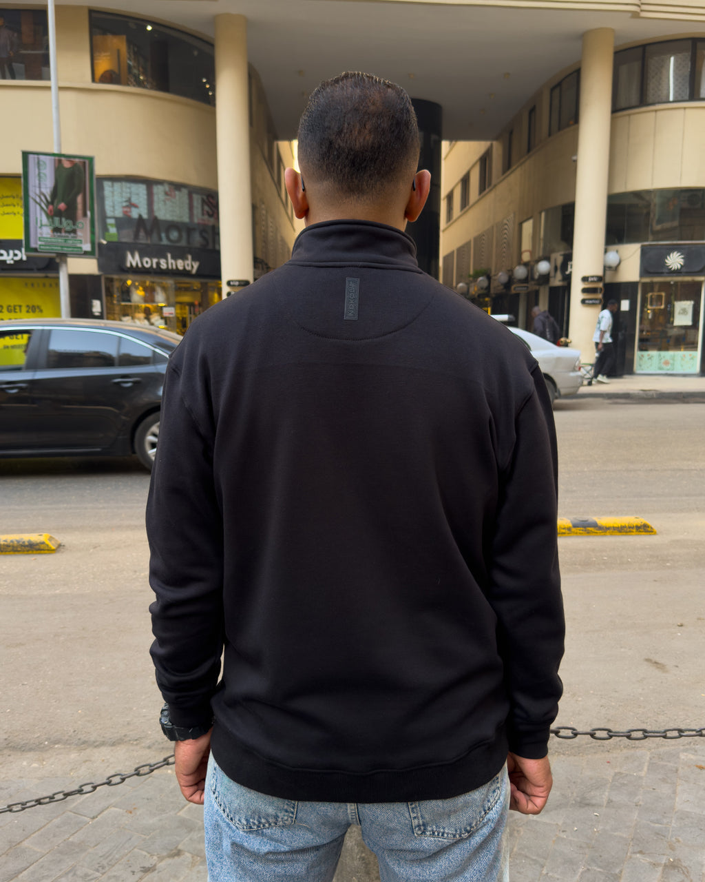 Black Quarter Zipper Sweatshirt