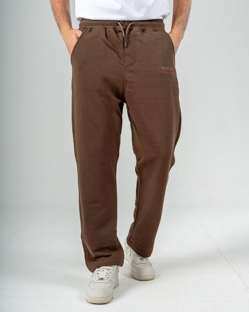 Brown Wide Leg Heavy Cotton Sweatpants