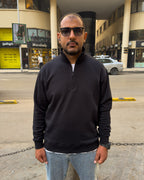 Black Quarter Zipper Sweatshirt