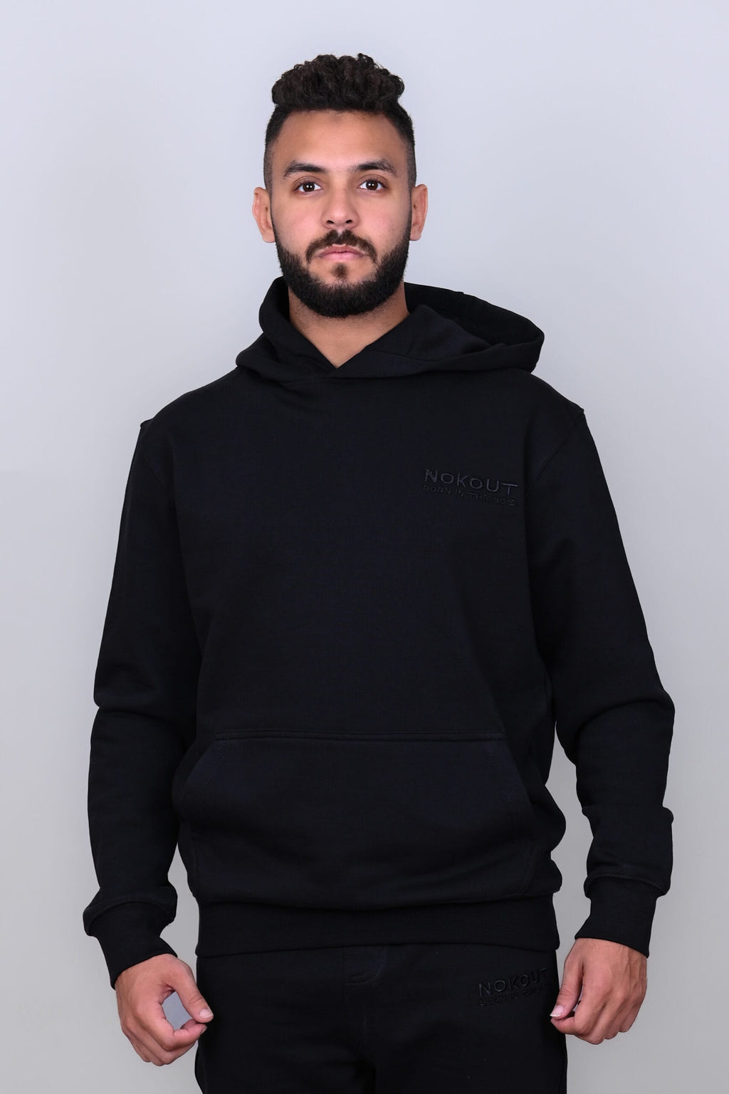 Black Hoodie with Large Cargo Pocket