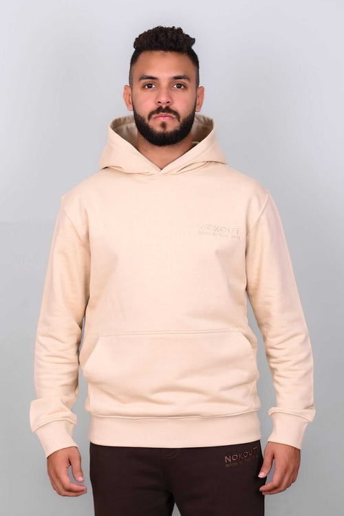 Beige Hoodie with Large Cargo Pocket