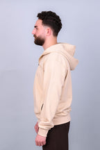 Beige Full Zipper Hoodie
