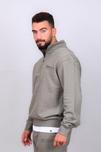 Olive Quarter Zipper Sweatshirt