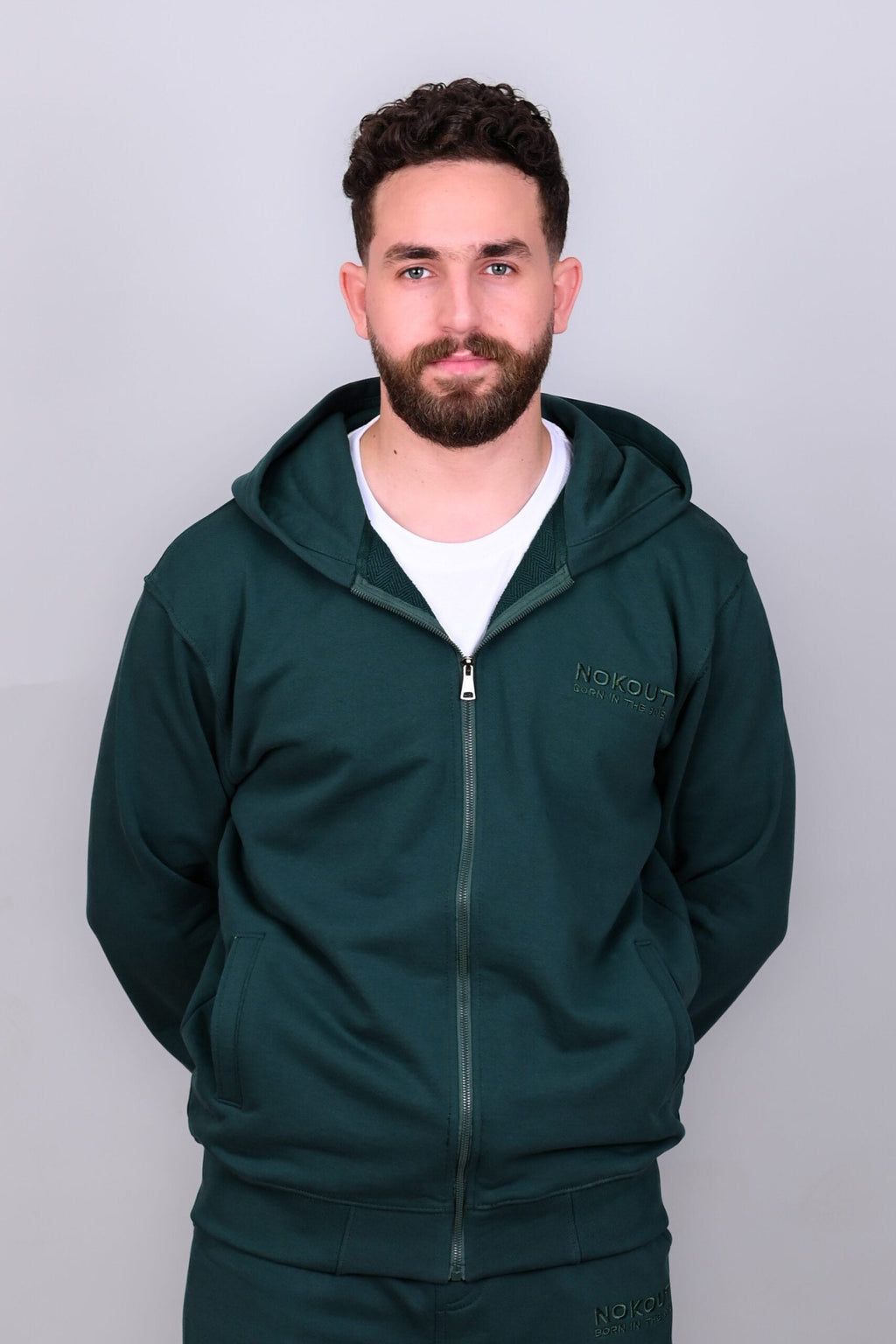 Dark Green Full Zipper Hoodie