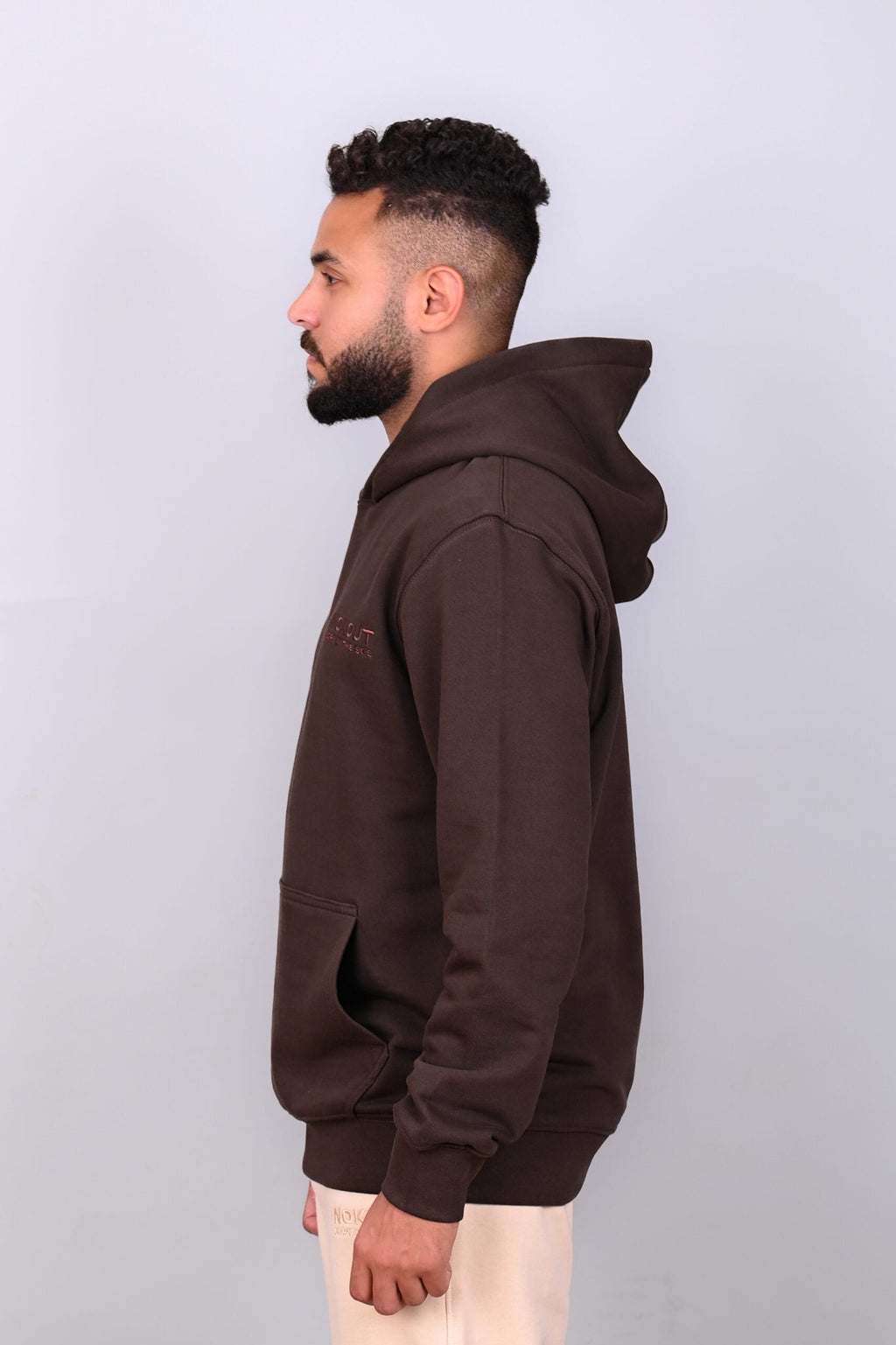 Dark Brow Hoodie with Large Cargo Pocket