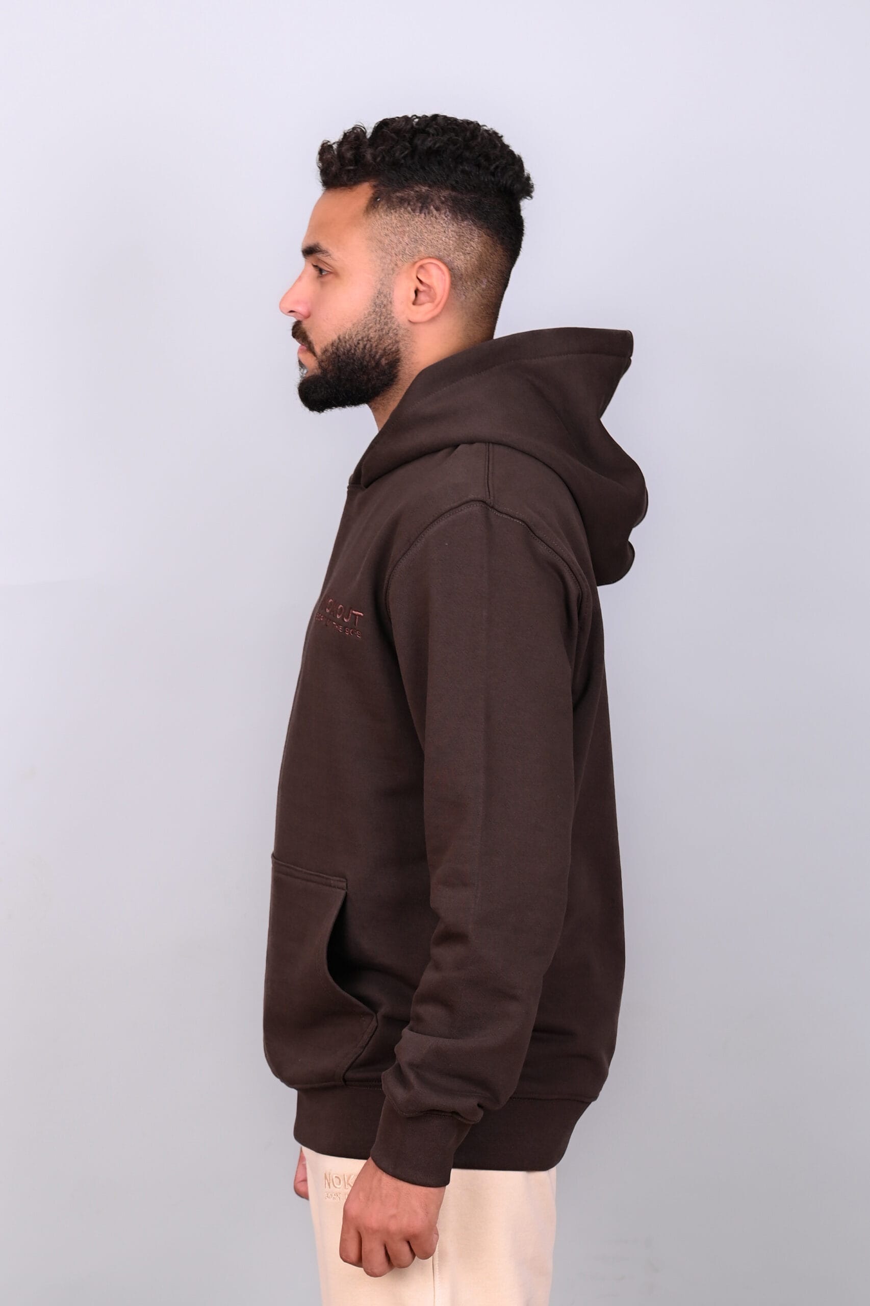 Dark Brow Hoodie with Large Cargo Pocket
