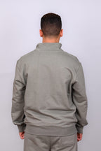Olive Quarter Zipper Sweatshirt