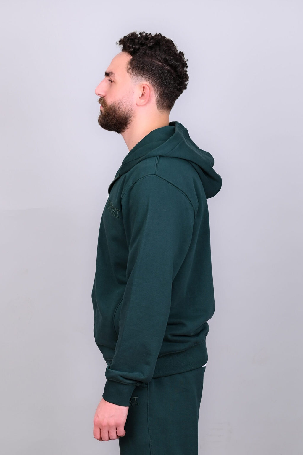Dark Green Full Zipper Hoodie