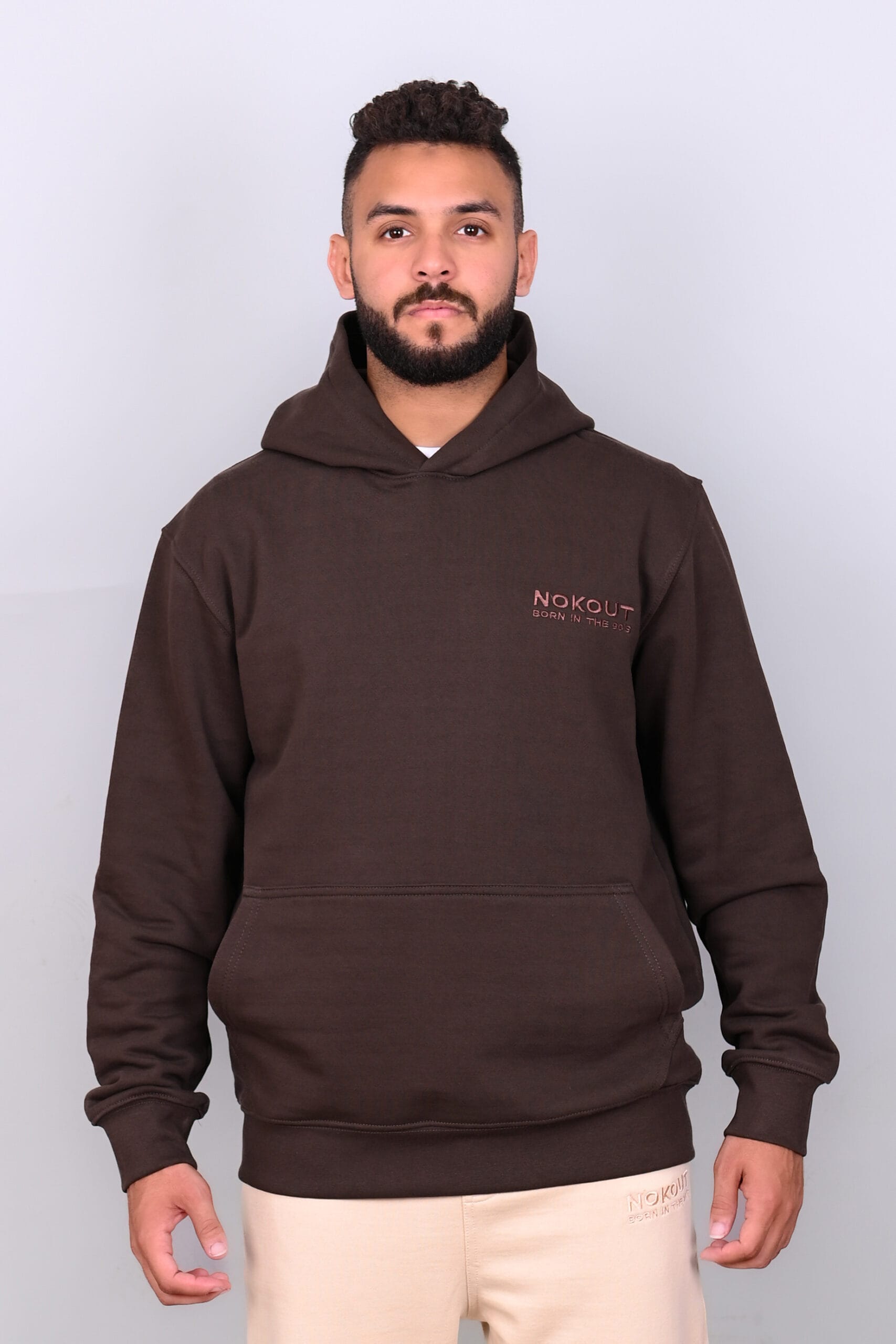Dark Brow Hoodie with Large Cargo Pocket