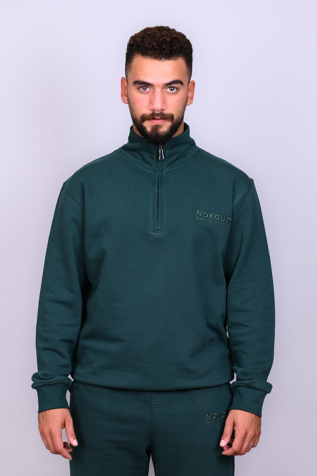 Forest Green Quarter Zipper Sweatshirt