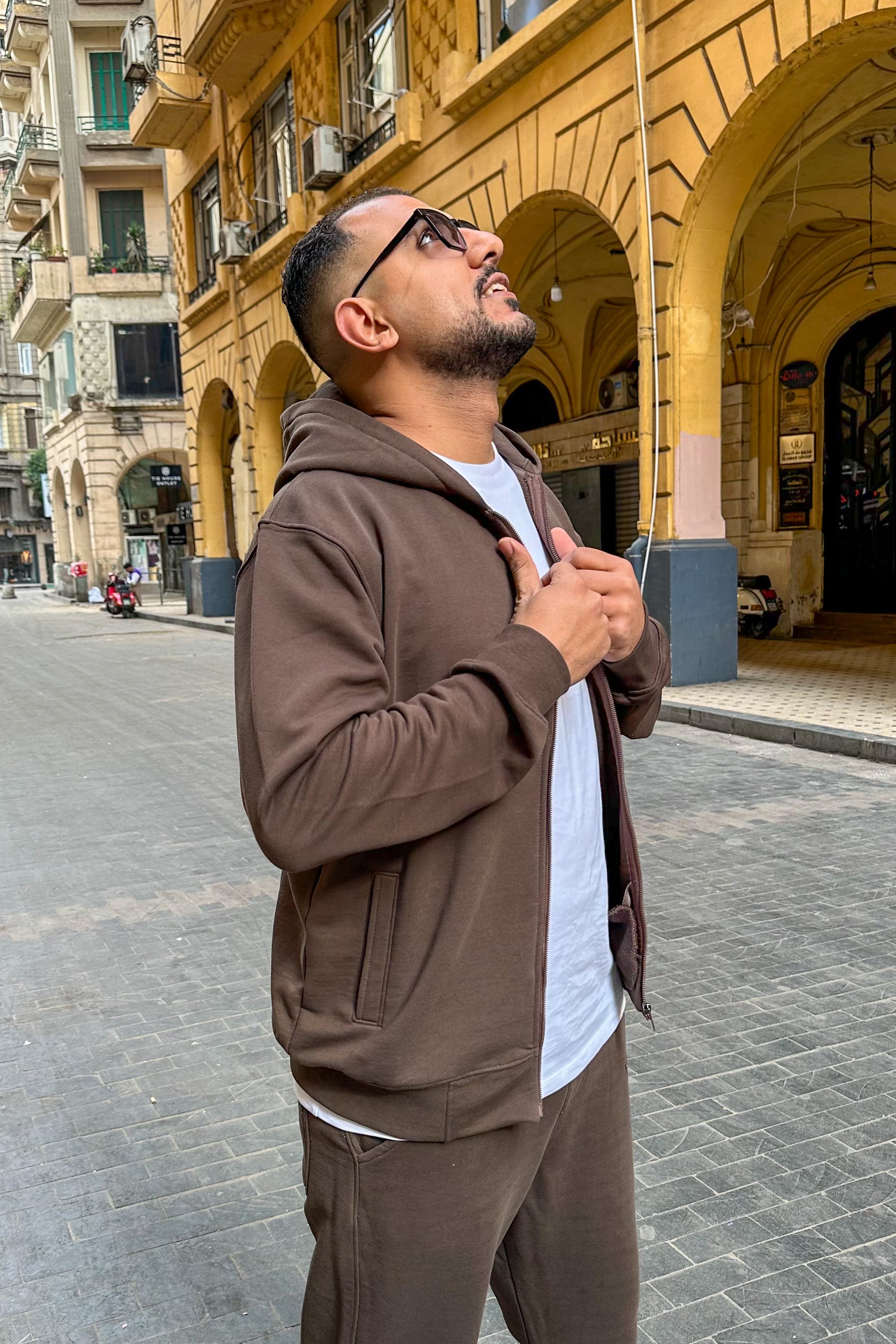 Brown Full Zipper Hoodie