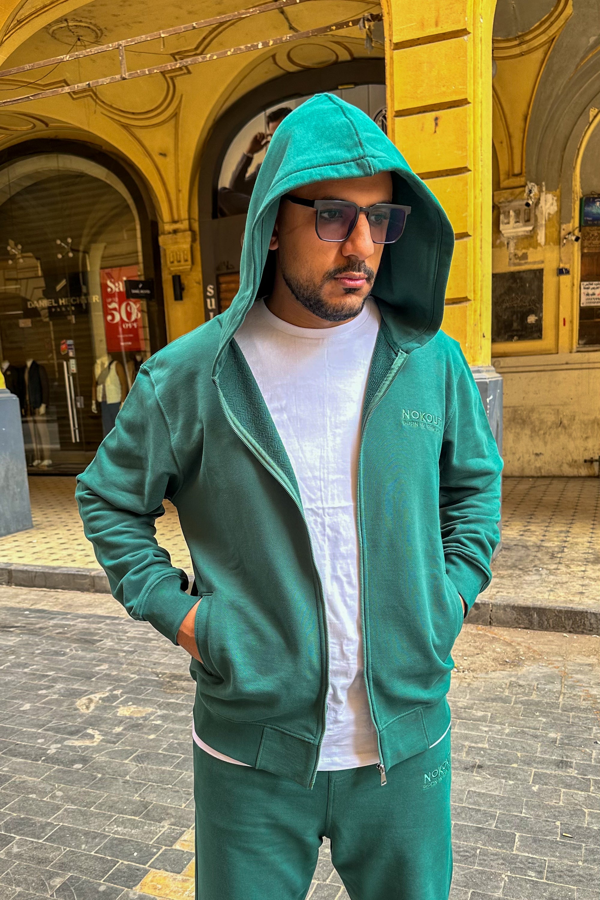Dark Green Full Zipper Hoodie