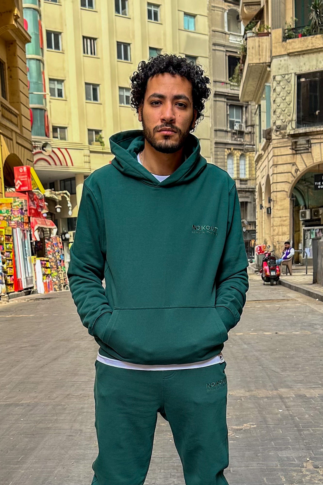 Green Hoodie with Large Cargo Pocket