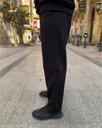 Black Straight Leg Sweatpants