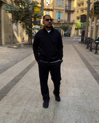 Black Quarter Zipper Sweatshirt