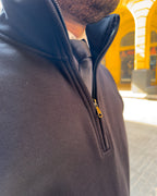 Black Quarter Zipper Sweatshirt